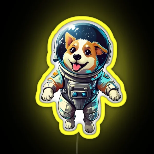 Space Dog Astronaut Led RGB Neon Sign