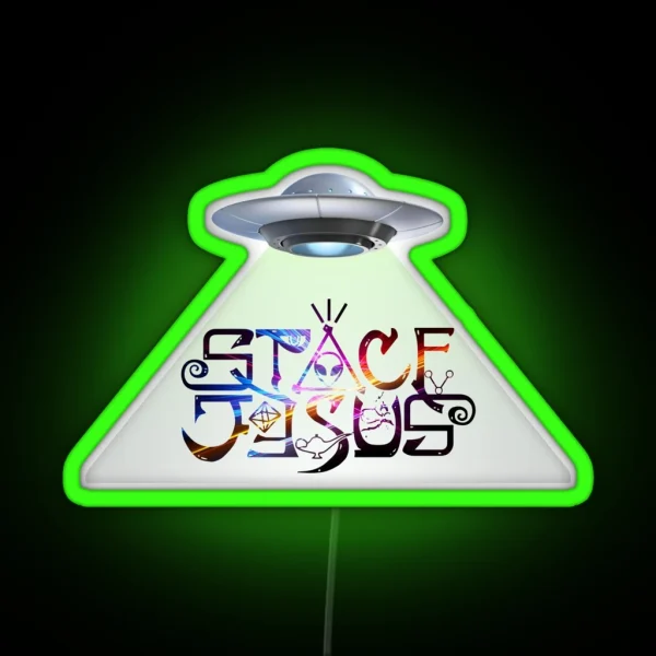 Space Jesus In Space RGB Neon Sign