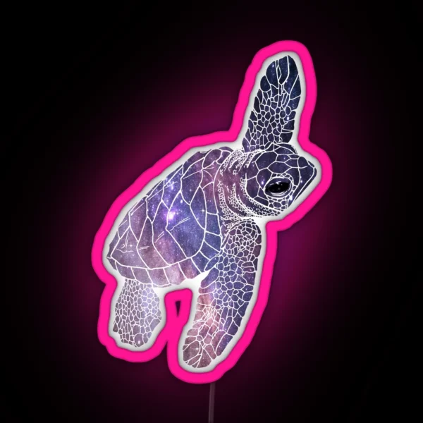 Space Sea Turtle RGB Neon Sign
