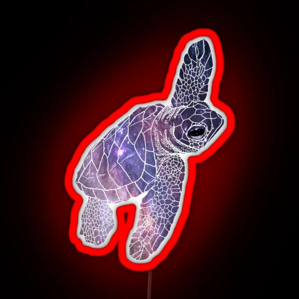 Space Sea Turtle RGB Neon Sign