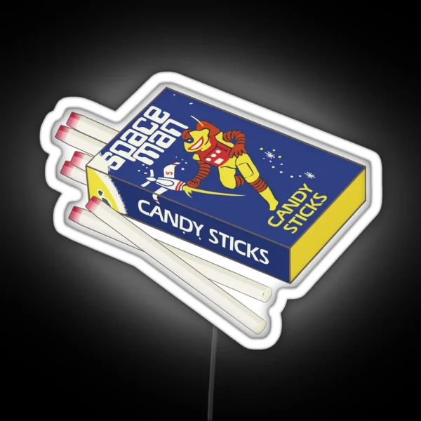 Spaceman Candy Sticks Digital Illustration RGB Neon Sign