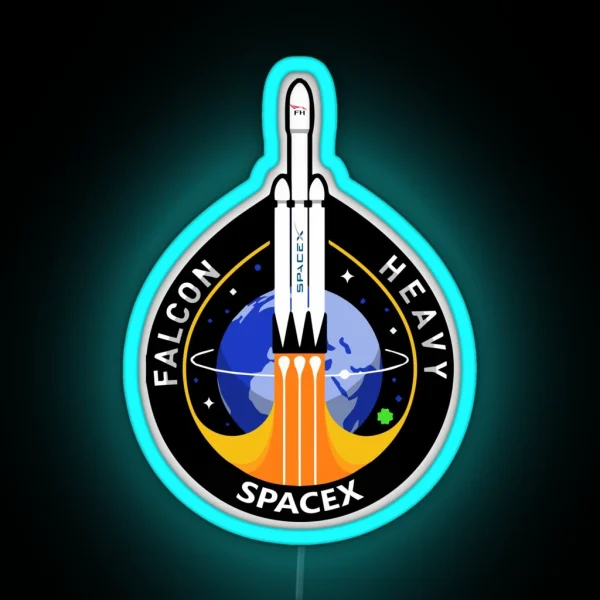 Spacex Falcon Heavy RGB Neon Sign