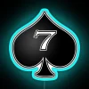 Lucky Number Seven in Bold Neon Alphabet Sign Decoration