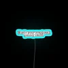 Neon Bar Decorative Sign with Colorful Spaghetti Policy Statement Graphic