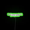 Whimsical Italian-inspired kitchen decor with colorful spaghetti-shaped neon light display