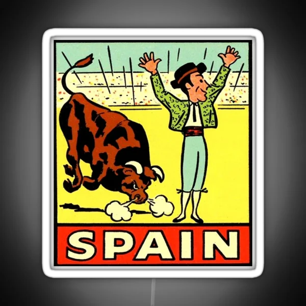 Spain Matador Vintage Travel Decal RGB Neon Sign
