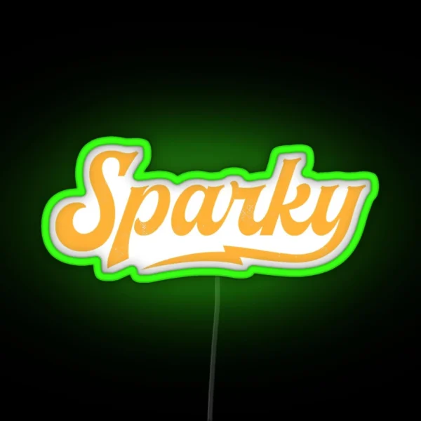 Sparky Electrician Funny Lineman Dad Retro Vintage Novelty RGB Neon Sign