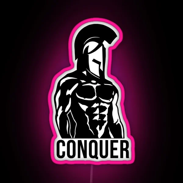 Spartan Conquer RGB Neon Sign