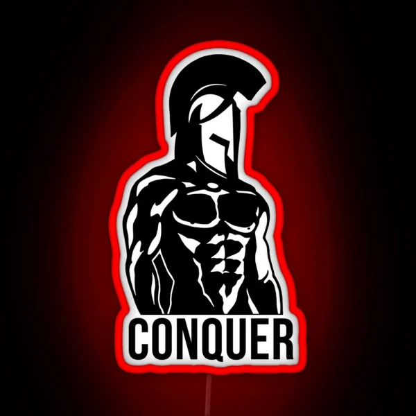 Spartan Conquer RGB Neon Sign