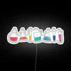 RGB LED neon sign shaped like science test tubes.