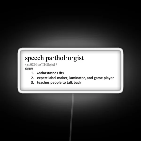 Speech Pathologist Definition 2 RGB Neon Sign