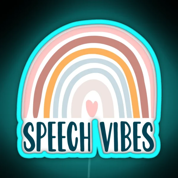 Speech Vibes Speech Language Pathologist Speechie Boho RGB Neon Sign