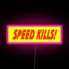 Dynamic RGB LED Canvas Sign with Speed Kills Modern Neon Design