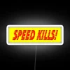 Vibrant LED Speed Kills Neon Sign with Color Changing RGB Lighting