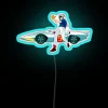 Vibrant RGB Neon Racing Stripe Sign Decor for Speed Enthusiasts