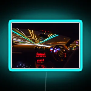 Speeding Car Flashing Lights RGB Neon Sign