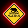 Bright LED warning speed limit sign for bear safety zones