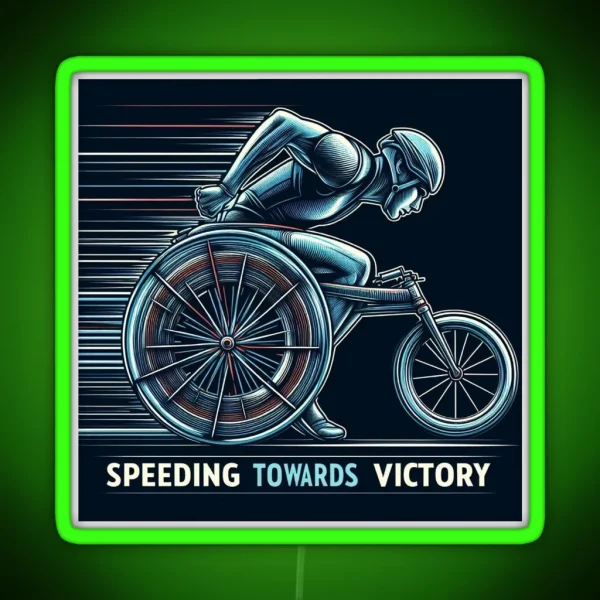 Speeding Towards Victory RGB Neon Sign