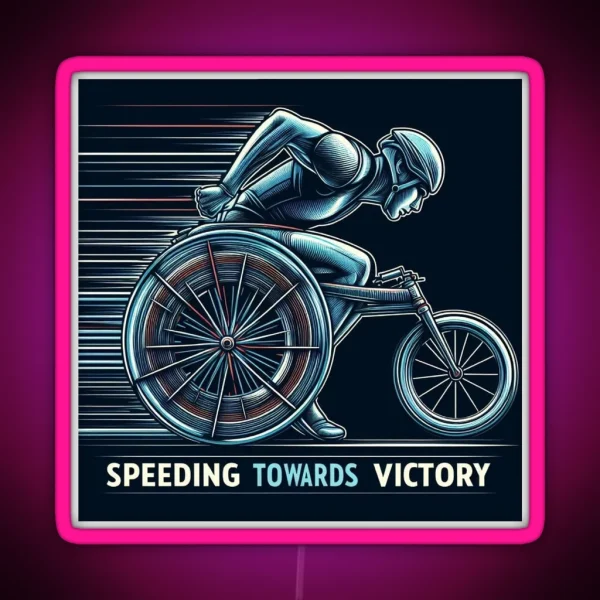 Speeding Towards Victory RGB Neon Sign