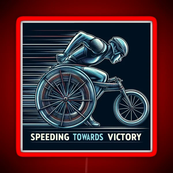 Speeding Towards Victory RGB Neon Sign