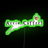 Magical Morning Coffee Invitation Sign with Color-Changing Neon Accent Lighting