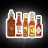 Hot Sauce and Neon Sign for Classic Black led Decoration Ideas