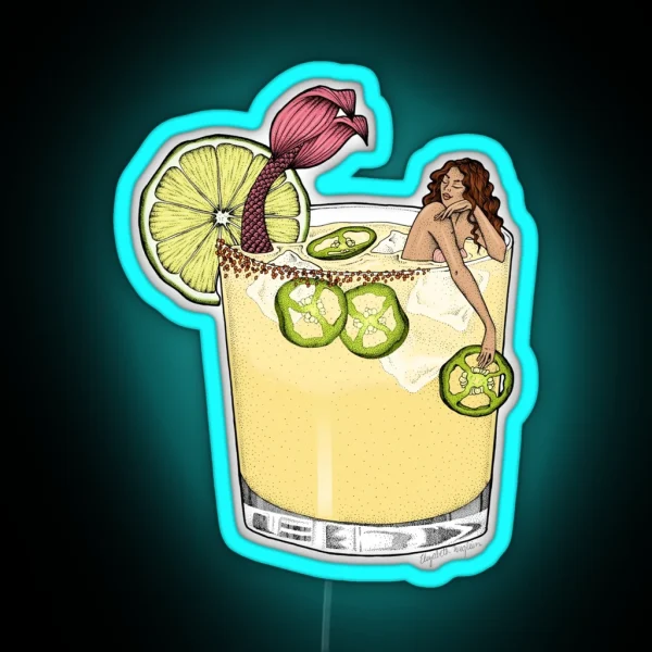 Spicy Margarita Mermaid RGB Neon Sign
