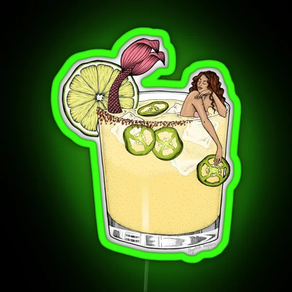Spicy Margarita Mermaid RGB Neon Sign