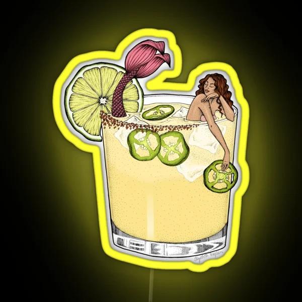 Spicy Margarita Mermaid RGB Neon Sign