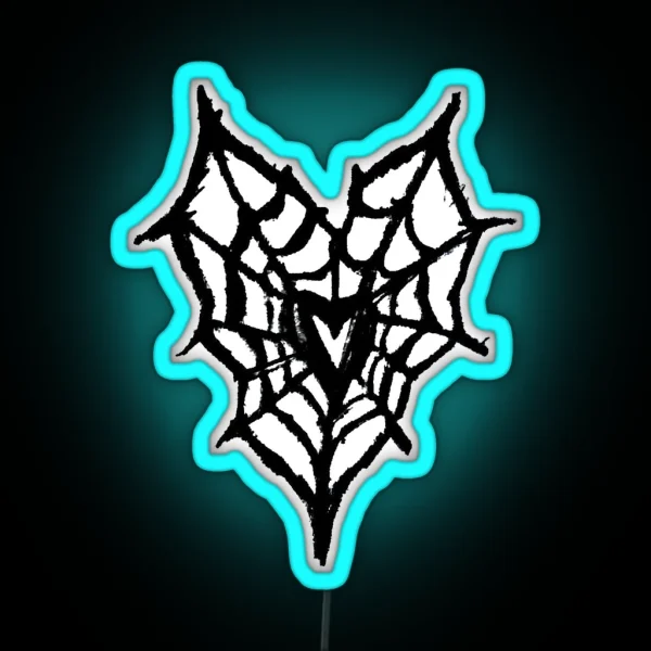 Spiderweb Heart RGB Neon Sign