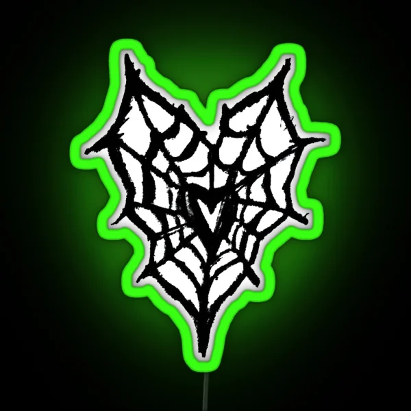 Spiderweb Heart RGB Neon Sign