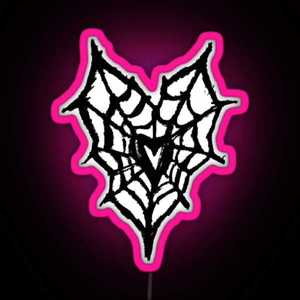 Spiderweb Heart RGB Neon Sign