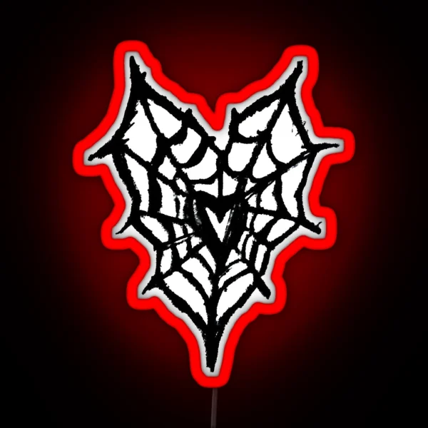 Spiderweb Heart RGB Neon Sign