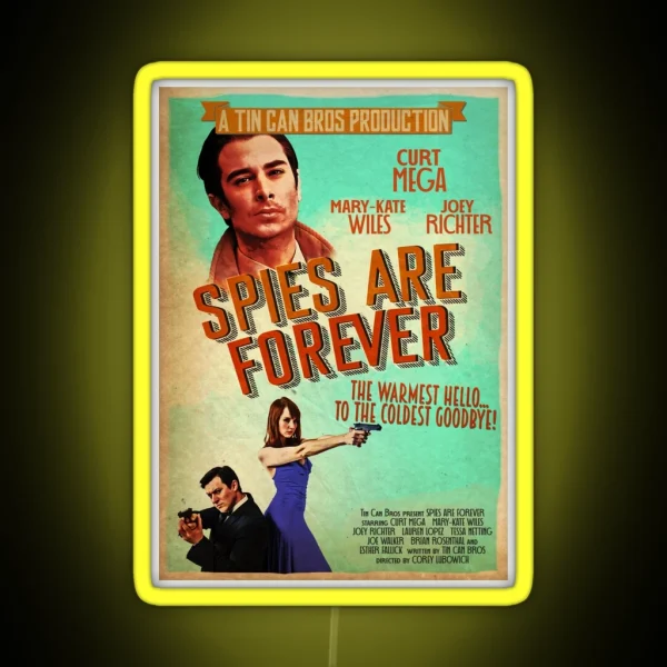 Spies Are Forever Vintage Poster RGB Neon Sign
