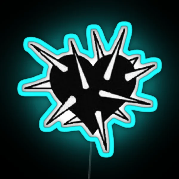 Spikey Black Heart RGB Neon Sign