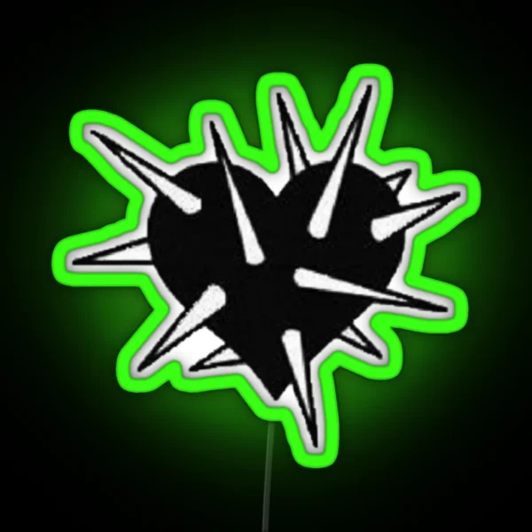 Spikey Black Heart RGB Neon Sign