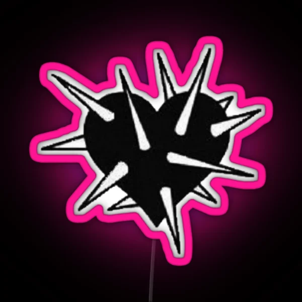 Spikey Black Heart RGB Neon Sign