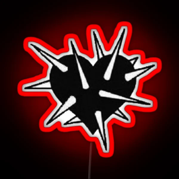 Spikey Black Heart RGB Neon Sign