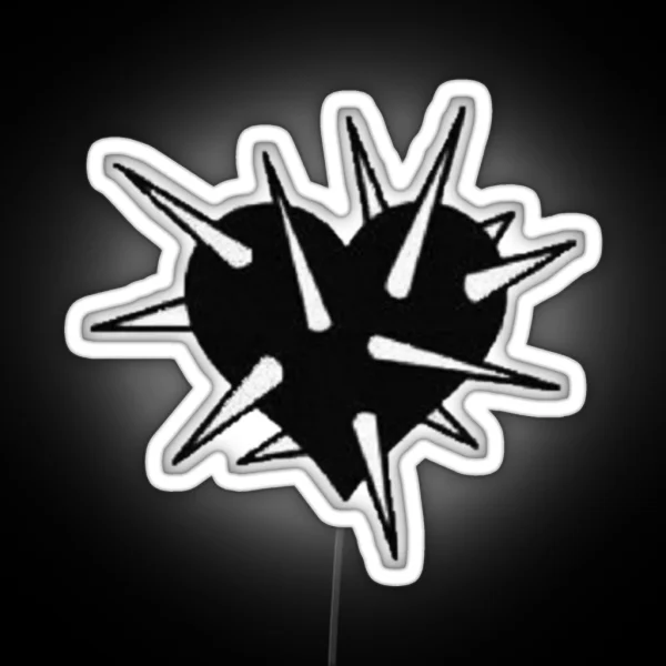 Spikey Black Heart RGB Neon Sign