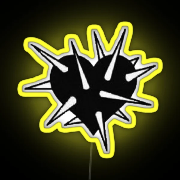 Spikey Black Heart RGB Neon Sign