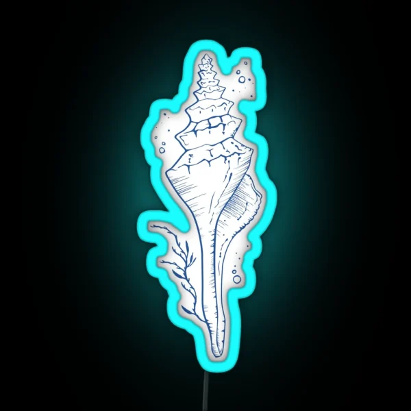 Spindle Seashell Vintage Lineart RGB Neon Sign