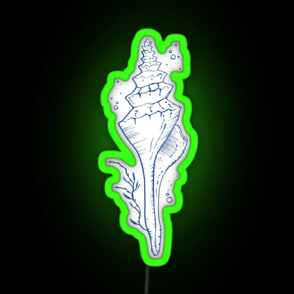 Spindle Seashell Vintage Lineart RGB Neon Sign