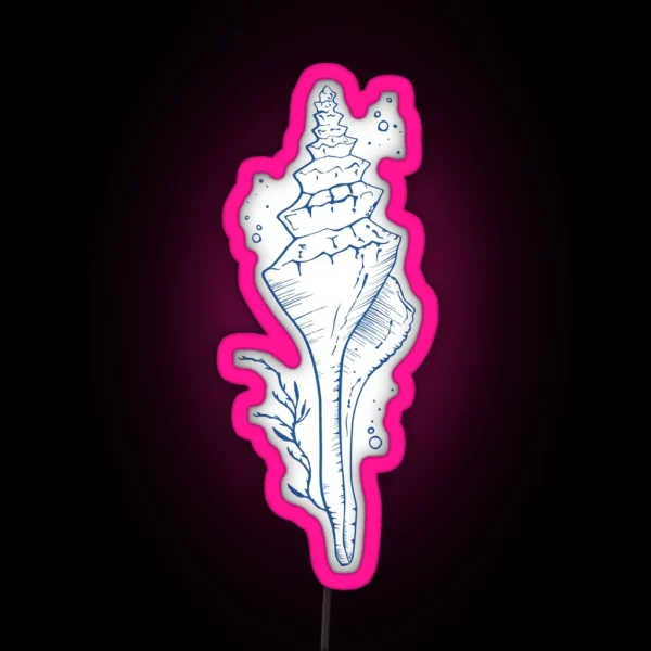 Spindle Seashell Vintage Lineart RGB Neon Sign