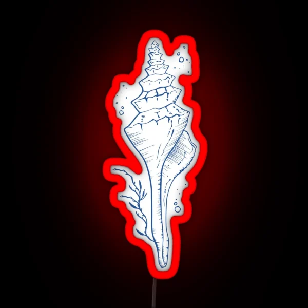Spindle Seashell Vintage Lineart RGB Neon Sign