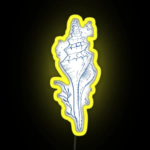 Spindle Seashell Vintage Lineart RGB Neon Sign