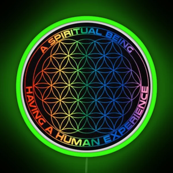 Spiritual Being Having A Human Experience RGB Neon Sign