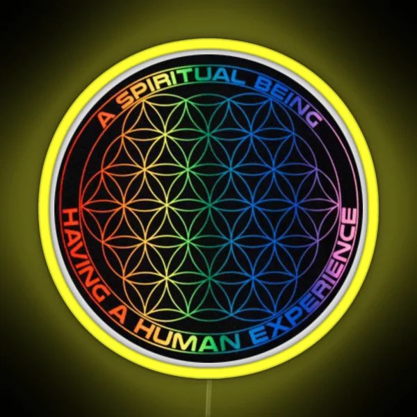 Spiritual Being Having A Human Experience RGB Neon Sign