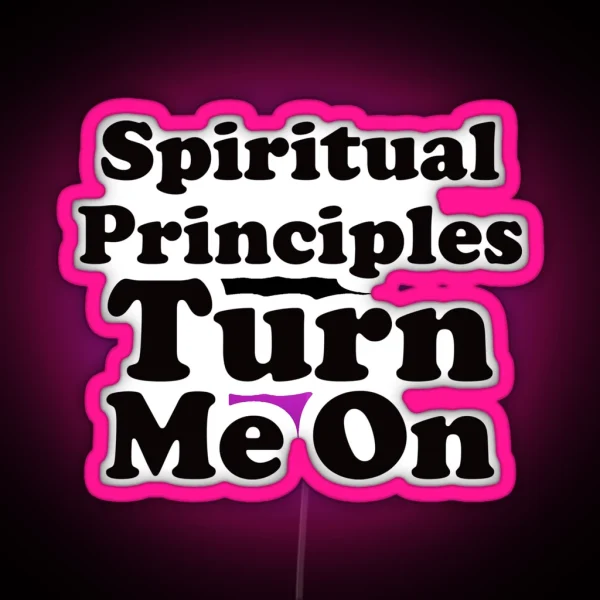 Spiritual Principles Turn Me On Funny Sobriety RGB Neon Sign