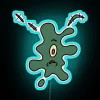 Neon Splattered Plankton LED Sign with Vibrant Color Changing Effects
