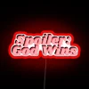 Neon 'Spoiler God' Wall Sign with Color-Changing RGB Display